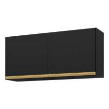 Armário de Cozinha Aéreo 120cm 2 Portas Veneza Multimóveis V3682 Preto/Dourado