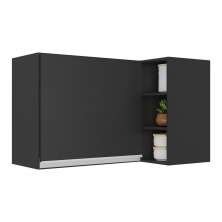 Armário de Cozinha Aéreo de Canto Veneza Multimóveis V3742 Preto/Branco