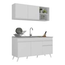 Armário de Cozinha Compacta 150cm Veneza Multimóveis V2142 Branco
