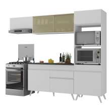Armário de Cozinha Compacta 252cm Veneza Multimóveis V3691 Branco