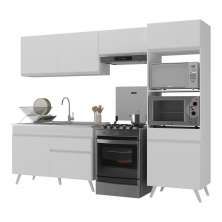 Armário de Cozinha Compacta 252cm Veneza Multimóveis V3693 Branco