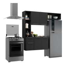 Armário de Cozinha Compacta com Balcão Sofia Multimóveis V2004 Preto
