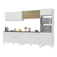 Armário de Cozinha Completa 302cm Veneza Multimóveis V3689 Branco