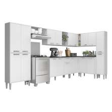 Armário de Cozinha Completa 9 peças Xangai Rock Multimóveis Branco