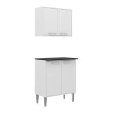 Armário de Cozinha com Balcão Multimóveis Xangai 2 Portas FG3053 Branco