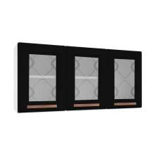 Armário de Cozinha de Aço Aéreo Triplo 120cm Regina Multimóveis CR6123 Branco/Preto