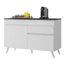 Balcão Cozinha 120cm 2 Portas 1 Gaveta Veneza Multimóveis V3680 Branco