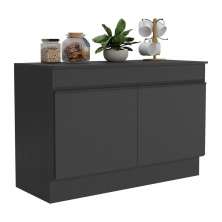 Balcão Cozinha Gabinete Pia 120cm 2 Portas com Rodapé Veneza Multimóveis MP2239 Preto