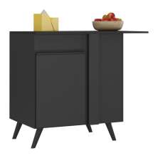 Balcão Cozinha de Canto 1 Porta Veneza Multimóveis V3743 Preto