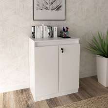 Balcão Escritório com Chave Multimóveis CR25046 Branco