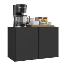 Balcão de Cozinha Suspenso 2 Portas Multimóveis MP2165 Preto