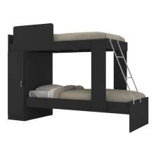 Beliche com Armário 1 Porta para Colchão 78x188cm Cocada Multimóveis BB4008 Preto
