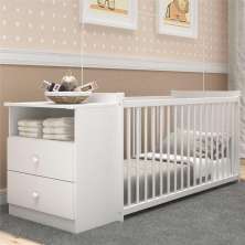 Berço Cômoda para Colchão 60 x 130 cm Meu Bebê Multimóveis Branco