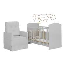 Berço com Poltrona de Amamentação Ana Lívia Multimóveis MP4069 Branco