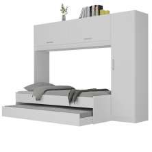 Bicama com Guarda-Roupa para colchão 88 x 188 cm Multimóveis FG2691 Branca