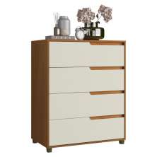 Cômoda 80cm com 4 Gavetas Multimóveis CR35243 Nature/Champanhe