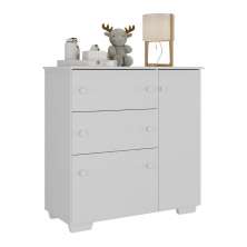 Cômoda Infantil com 1 Porta e 3 Gavetas Flex Algodão Doce Multimóveis MP4246 Branco