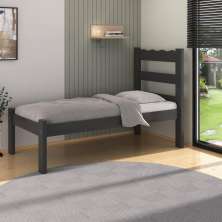 Cama de Solteiro Madeira Maciça para Colchão 78/88x188cm Multimóveis CR35254 Preto