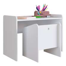 Conjunto Mesa e Cadeira Infantil Multimóveis CR40122 Branco