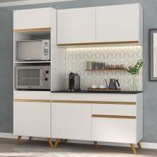 Cozinha Compacta 3 pç c/ Armário e Balcão MP3694 Veneza GW Multimóveis Branca