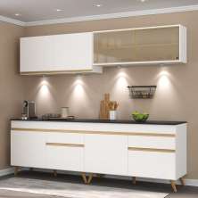 Cozinha Compacta 4 peças com Leds MP2021 Veneza Up Multimóveis Branca