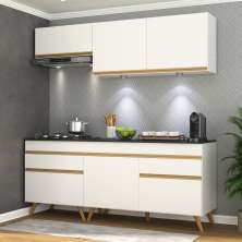 Cozinha Compacta 4 peças com Leds MP2030 Veneza Up Multimóveis Branca