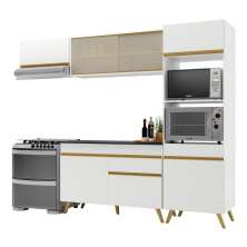 Cozinha Compacta Multimóveis Veneza GW FG3691 com Armário e Balcão Branca