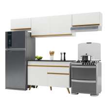 Cozinha Compacta Multimóveis Veneza GW FG3697 com Armário e Balcão Branca