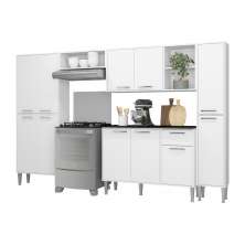 Cozinha Compacta Multimóveis Xangai Classic FG3156 com Armário e Balcão Branca