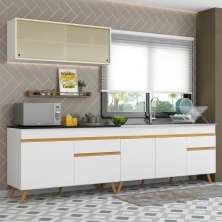 Cozinha Compacta Veneza GW Multimóveis MP2077 com Armário e Balcão Branca