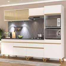 Cozinha Completa 5 peças com Leds MP2037 Veneza Up Multimóveis Branca