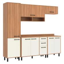 Cozinha Completa Modulada 5 Peças com Paneleiro Havana Multimóveis CR20335 Rovere/Champanhe