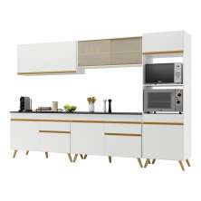 Cozinha Completa Multimóveis Veneza GW FG3689 com Armário e Balcão Branca