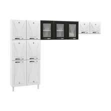 Cozinha de Aço Compacta Clara Multimóveis 3 Peças CR6153 Branco/Preto