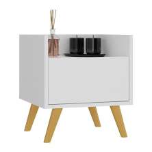 Gabinete Armário Banheiro 40cm Retrô Multimóveis V5037 Branco/Natural
