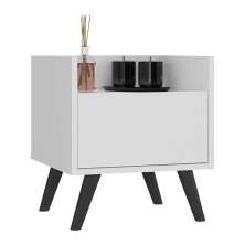 Gabinete Armário Banheiro 40cm Retrô Multimóveis V5037 Branco/Preto