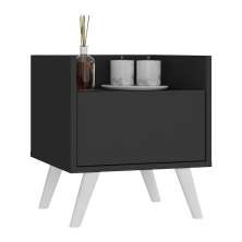 Gabinete Armário Banheiro 40cm Retrô Multimóveis V5037 Preto/Branco