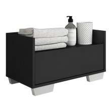 Gabinete Armário Banheiro 60cm Multimóveis V3625 Preto/Branco