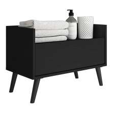 Gabinete Armário Banheiro 60cm Retrô Multimóveis V3624 Preto