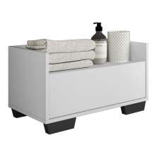 Gabinete Armário Banheiro 80cm Multimóveis V5001 Branco/Preto