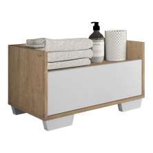Gabinete Armário Banheiro 80cm Multimóveis V5001 Rustic/Branco
