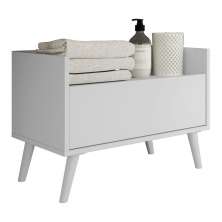 Gabinete Armário Banheiro 80cm Retrô Multimóveis V5000 Branco