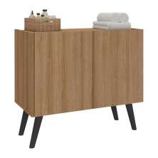 Gabinete Armário de Banheiro 62,5cm Retrô 2 Portas Multimóveis MP5045 Rustic/Preto