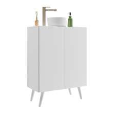 Gabinete Banheiro 2 Portas Retrô 63cm Multimóveis V5006 Branco