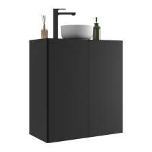 Gabinete Banheiro 2 Portas Suspenso 63cm Multimóveis V5007 Preto