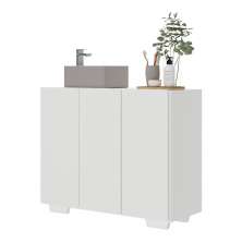 Gabinete Banheiro 3 Portas 90cm Multimóveis V5031 Branco