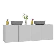 Gabinete de Banheiro 123,5cm Suspenso 4 Portas Multimóveis MP5047 Branco