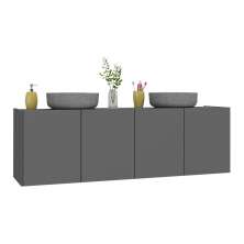 Gabinete de Banheiro 123,5cm Suspenso 4 Portas Multimóveis MP5047 Grafite