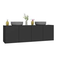 Gabinete de Banheiro 123,5cm Suspenso 4 Portas Multimóveis MP5047 Preto