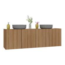 Gabinete de Banheiro 123,5cm Suspenso 4 Portas Multimóveis MP5047 Rustic